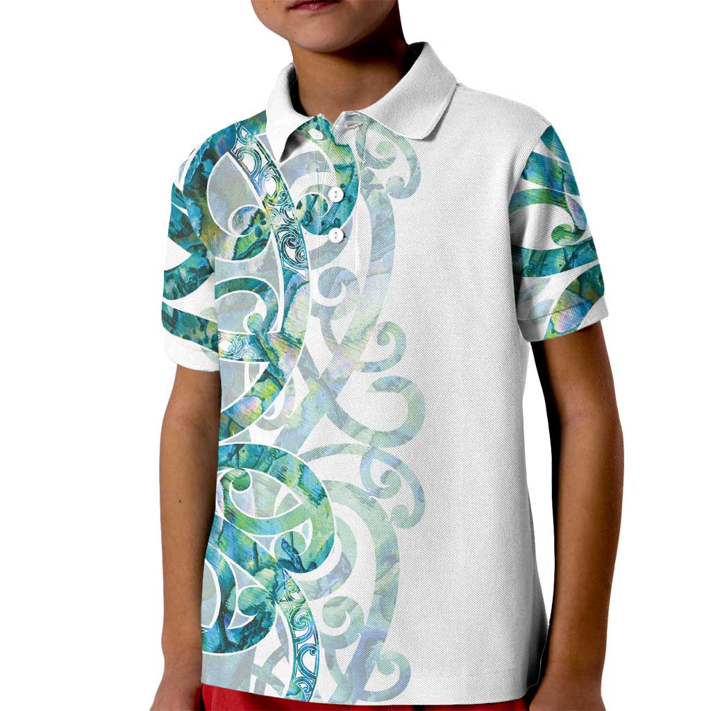 Paua Shell Maori Kid Polo Shirt Koru Kowhaiwhai - Aussie Hoodie