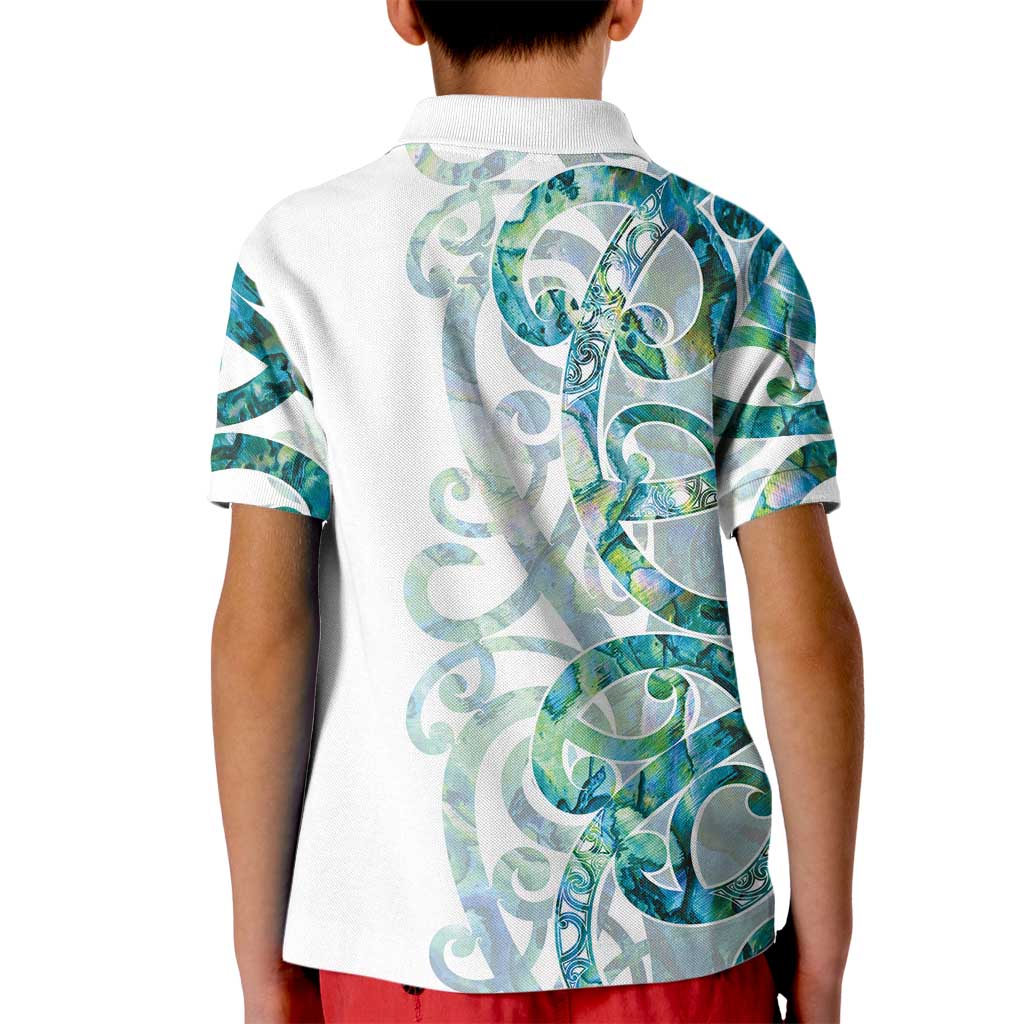 Paua Shell Maori Kid Polo Shirt Koru Kowhaiwhai - Aussie Hoodie