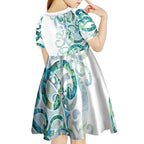 Paua Shell Maori Kid Short Sleeve Dress Koru Kowhaiwhai - Aussie Hoodie