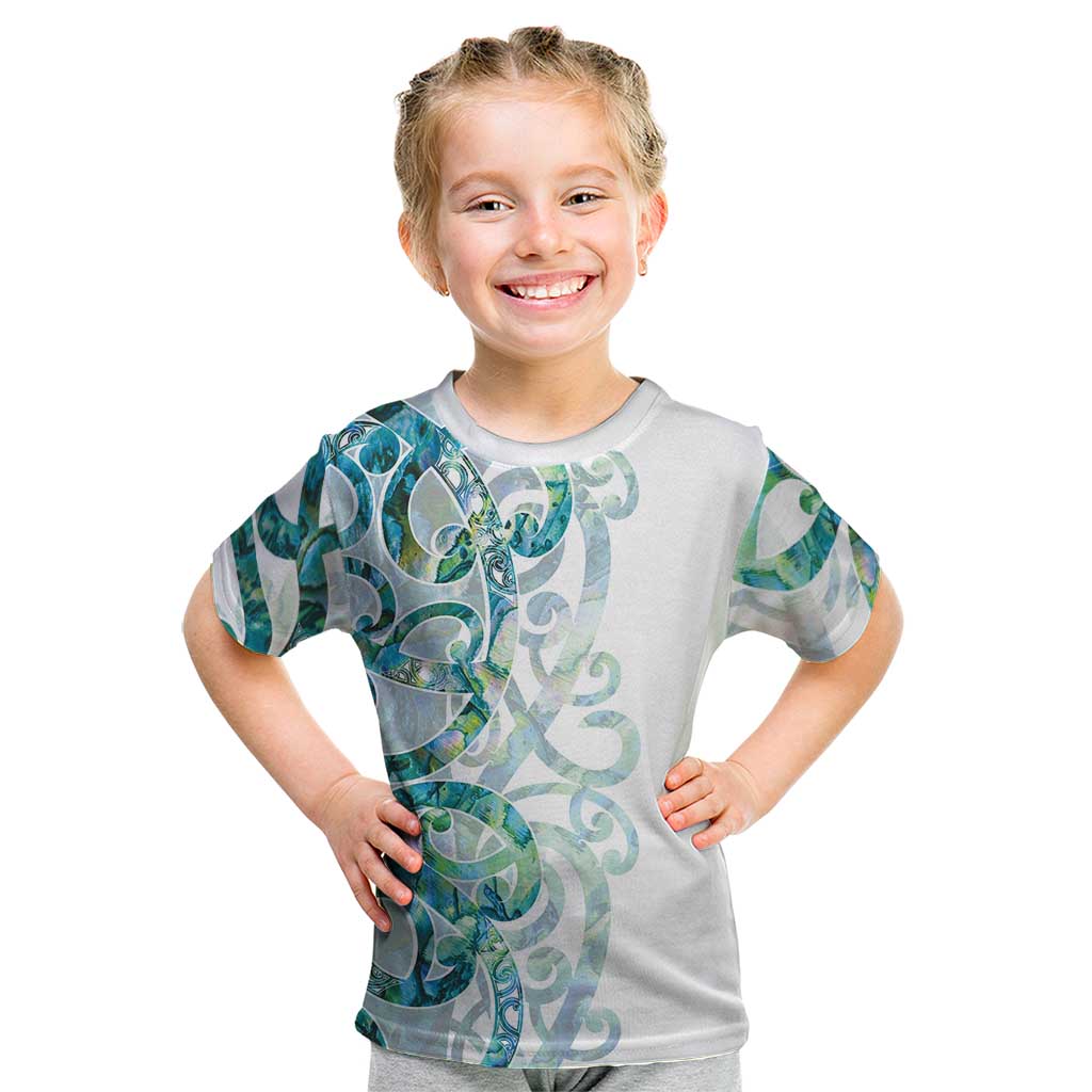 Paua Shell Maori Kid T Shirt Koru Kowhaiwhai - Aussie Hoodie