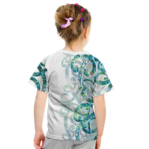 Paua Shell Maori Kid T Shirt Koru Kowhaiwhai - Aussie Hoodie