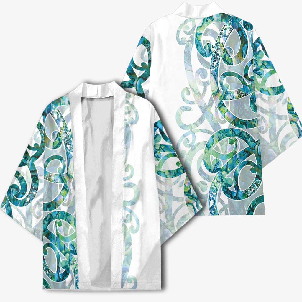 Paua Shell Maori Kimono Koru Kowhaiwhai - Aussie Hoodie