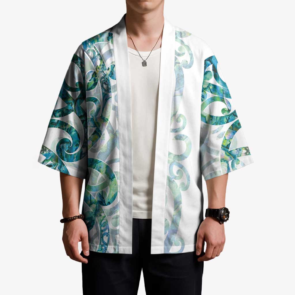 Paua Shell Maori Kimono Koru Kowhaiwhai - Aussie Hoodie