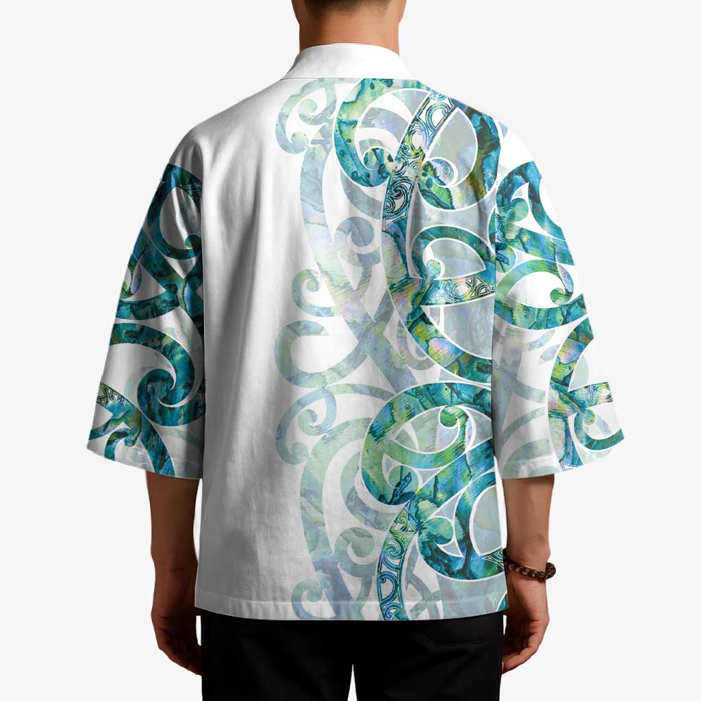 Paua Shell Maori Kimono Koru Kowhaiwhai - Aussie Hoodie