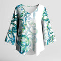 Paua Shell Maori Kimono Sleeve Blouse Koru Kowhaiwhai - Aussie Hoodie