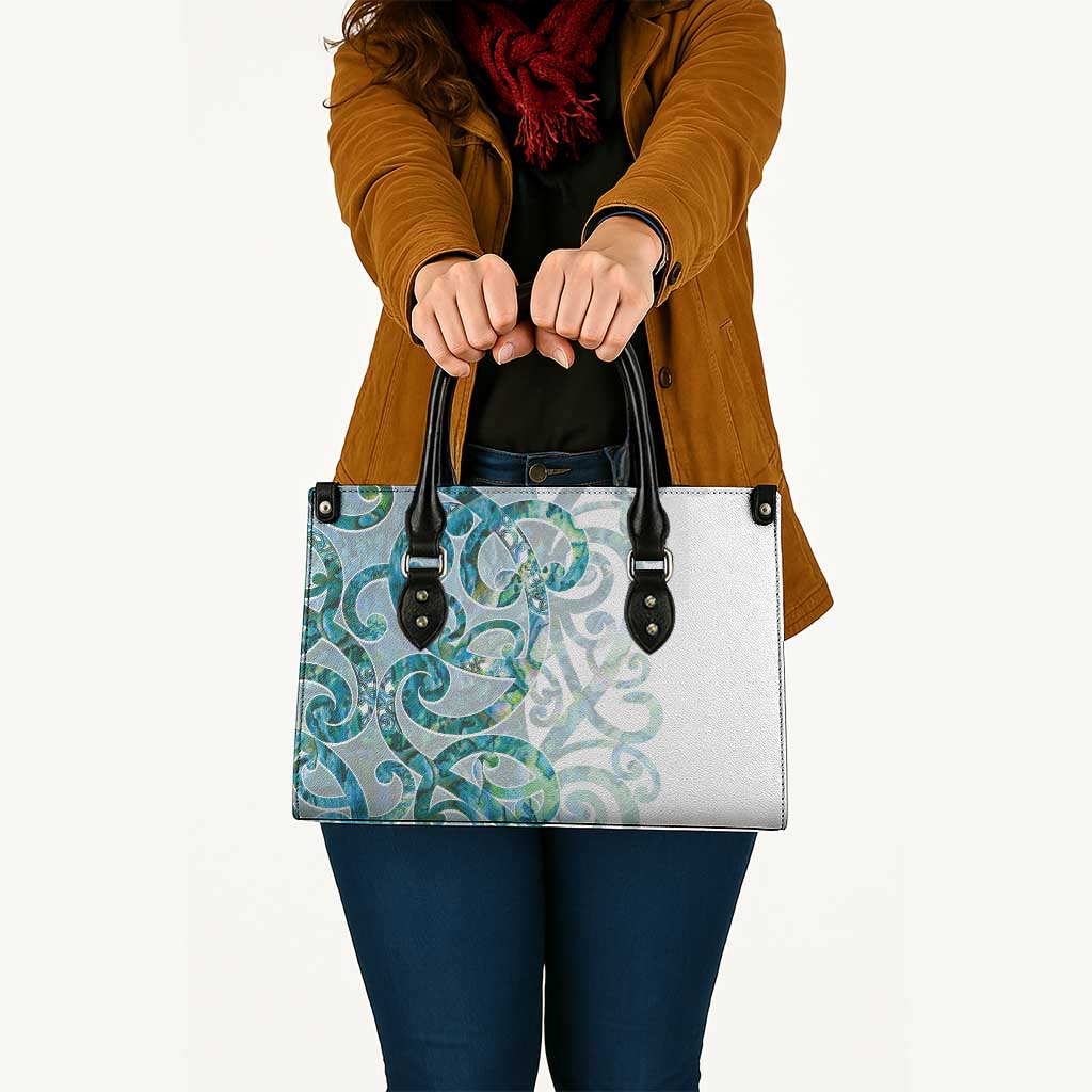 Paua Shell Maori Leather Bag Koru Kowhaiwhai - Aussie Hoodie
