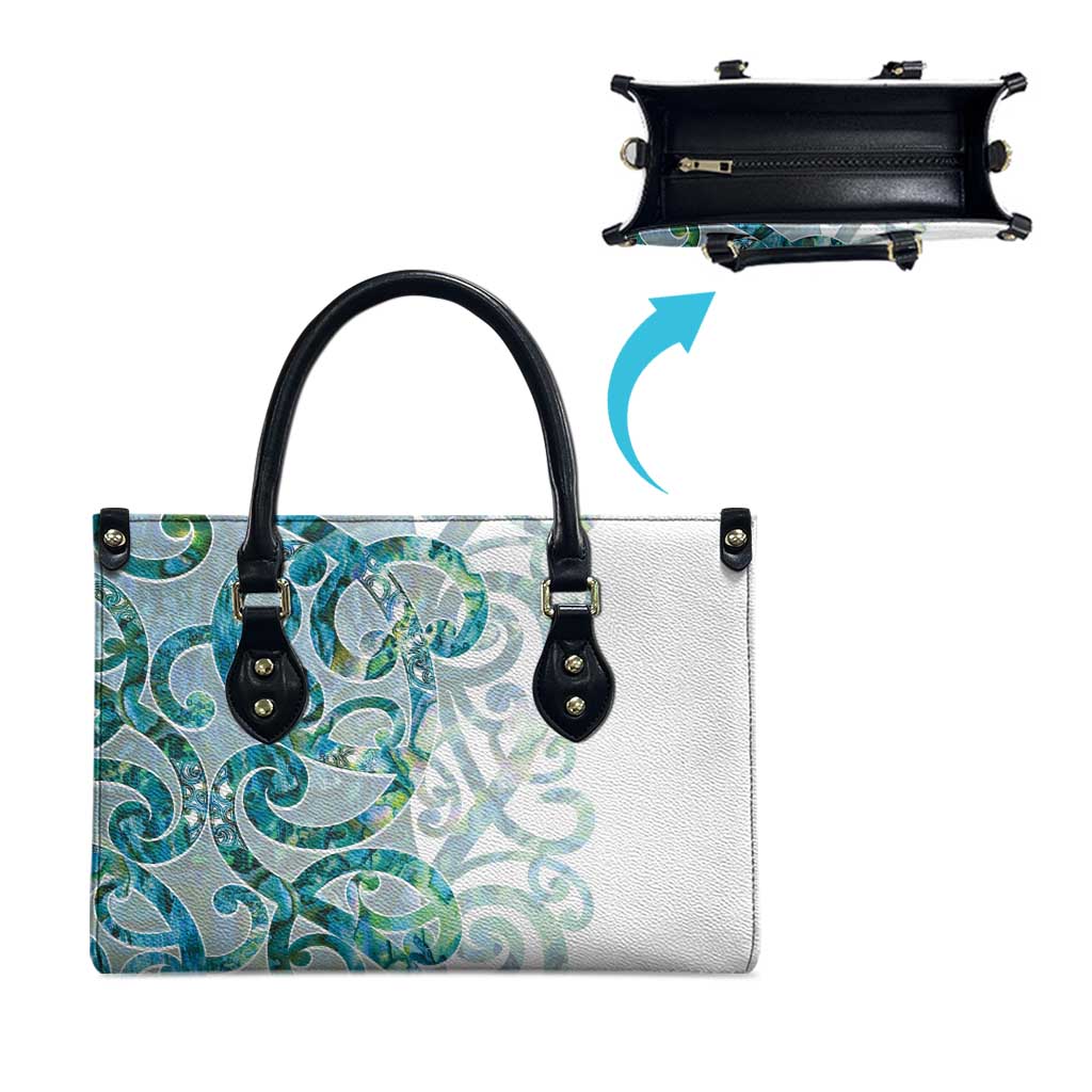Paua Shell Maori Leather Bag Koru Kowhaiwhai - Aussie Hoodie