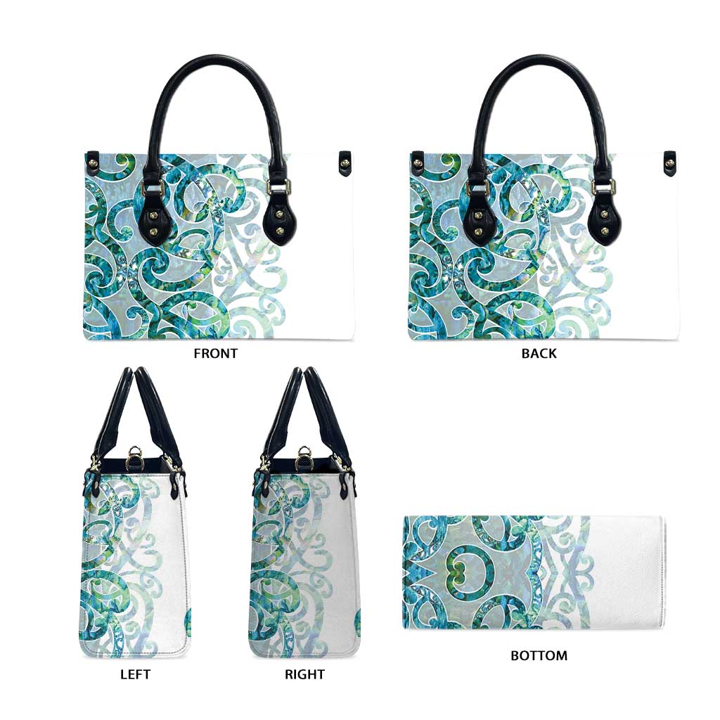 Paua Shell Maori Leather Bag Koru Kowhaiwhai - Aussie Hoodie