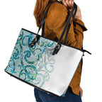Paua Shell Maori Leather Tote Bag Koru Kowhaiwhai - Aussie Hoodie