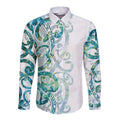 Paua Shell Maori Long Sleeve Button Shirt Koru Kowhaiwhai - Aussie Hoodie