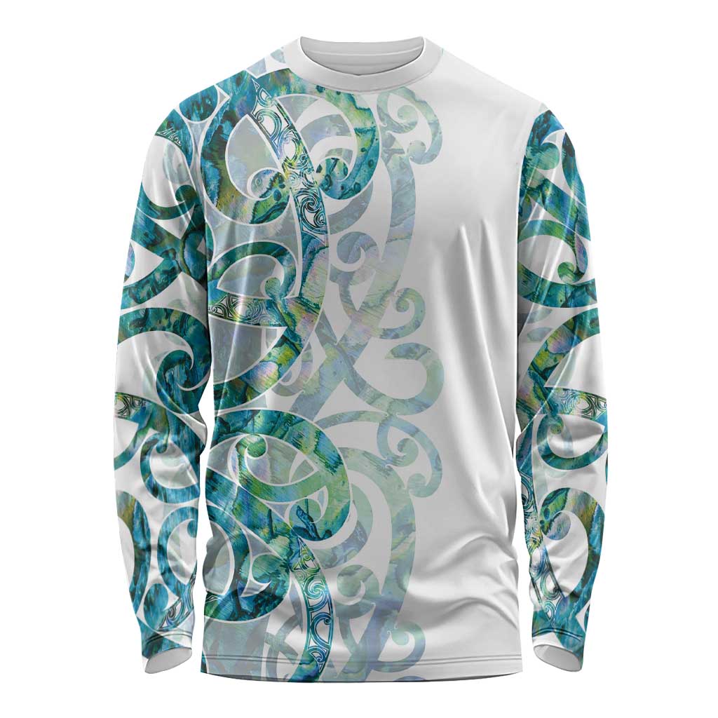 Paua Shell Maori Long Sleeve Shirt Koru Kowhaiwhai - Aussie Hoodie