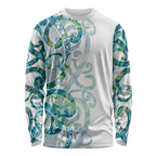 Paua Shell Maori Long Sleeve Shirt Koru Kowhaiwhai - Aussie Hoodie