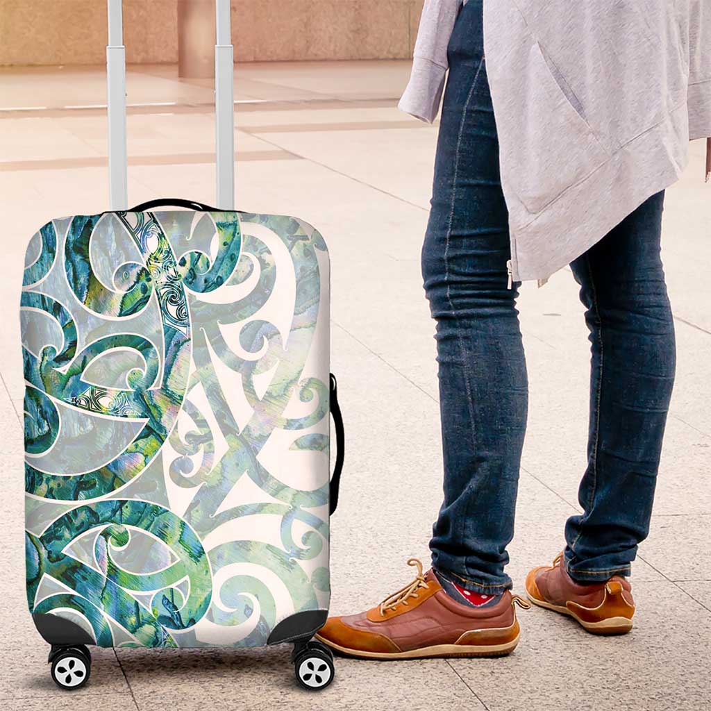 Paua Shell Maori Luggage Cover Koru Kowhaiwhai - Aussie Hoodie
