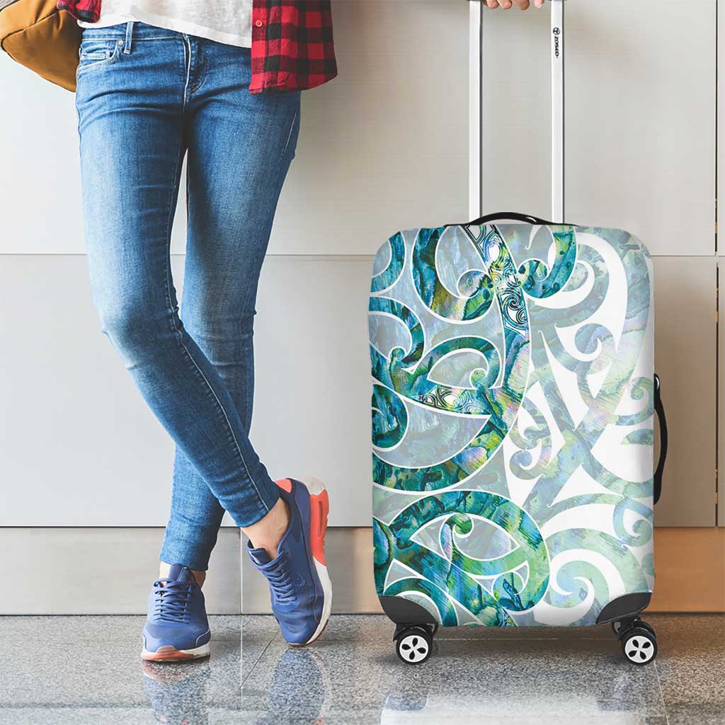 Paua Shell Maori Luggage Cover Koru Kowhaiwhai - Aussie Hoodie