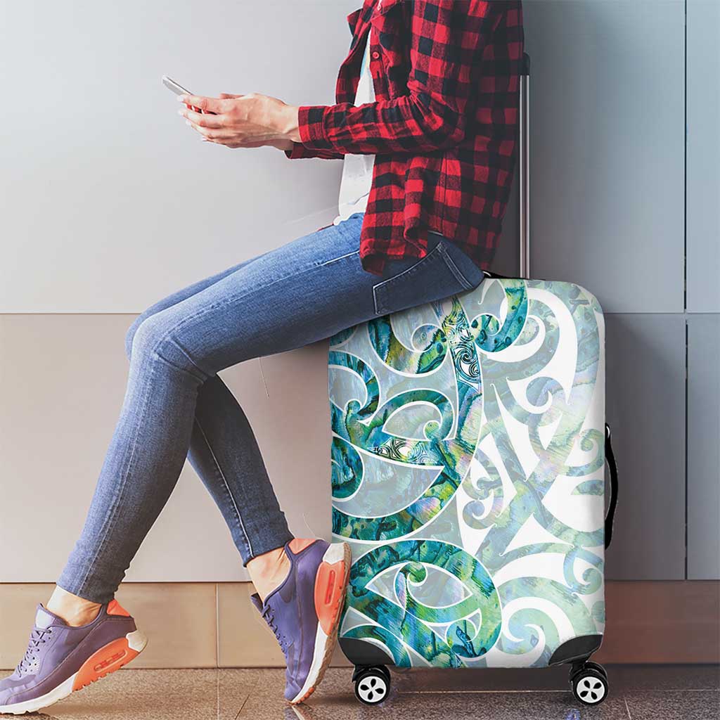 Paua Shell Maori Luggage Cover Koru Kowhaiwhai - Aussie Hoodie