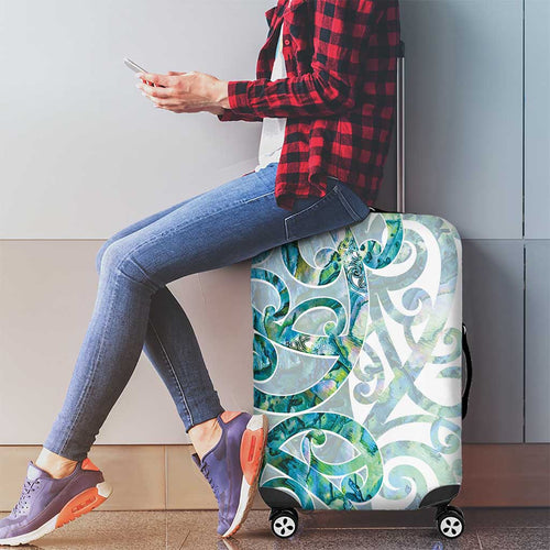 Paua Shell Maori Luggage Cover Koru Kowhaiwhai - Aussie Hoodie