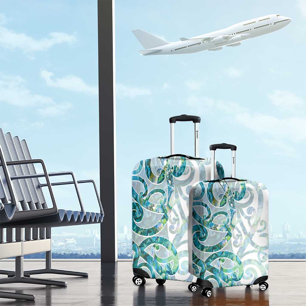 Paua Shell Maori Luggage Cover Koru Kowhaiwhai - Aussie Hoodie