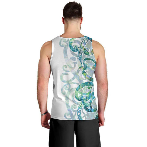 Paua Shell Maori Men Tank Top Koru Kowhaiwhai - Aussie Hoodie