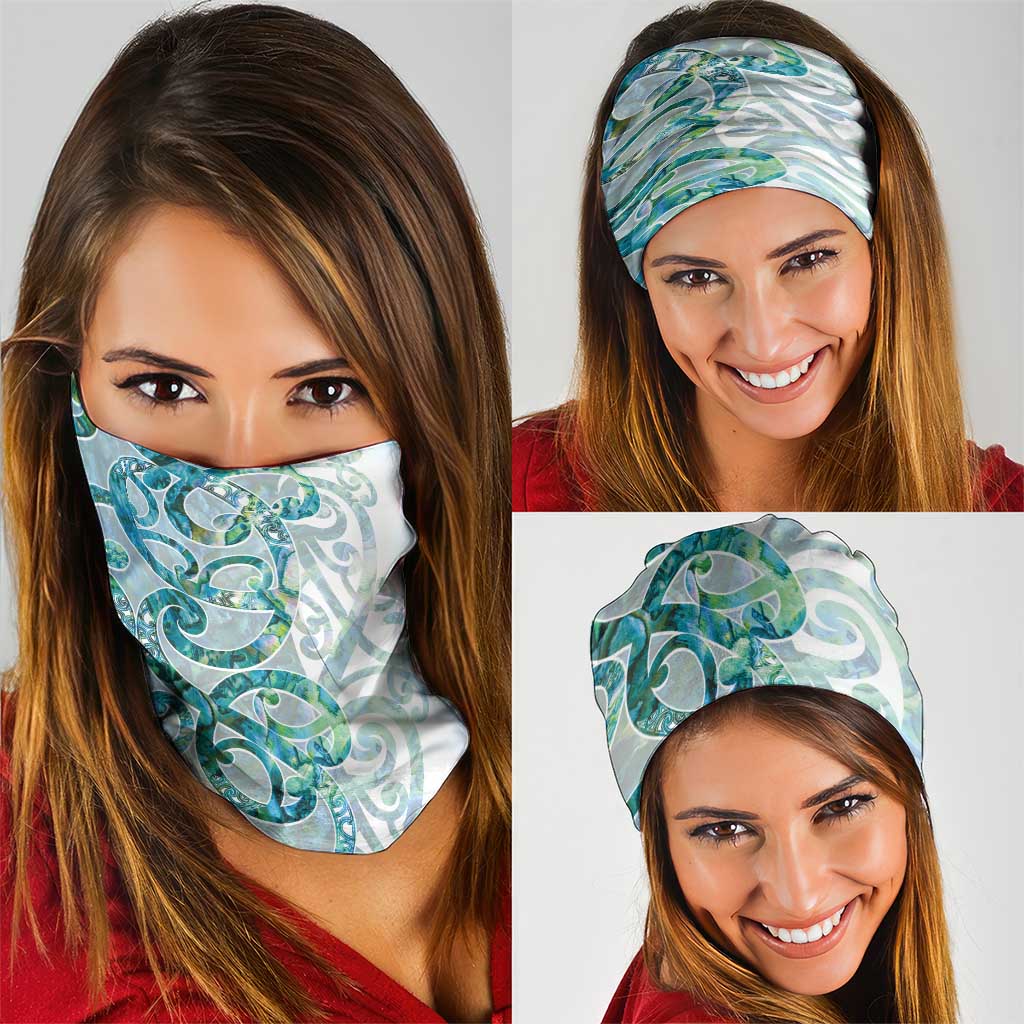 Paua Shell Maori Neck Gaiter Koru Kowhaiwhai - Aussie Hoodie
