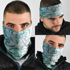 Paua Shell Maori Neck Gaiter Koru Kowhaiwhai - Aussie Hoodie