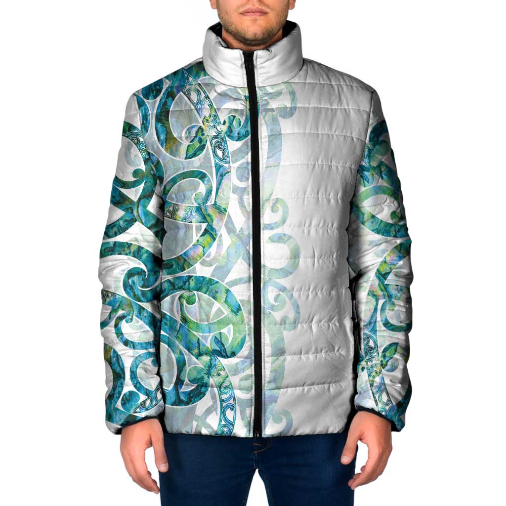 Paua Shell Maori Padded Jacket Koru Kowhaiwhai - Aussie Hoodie
