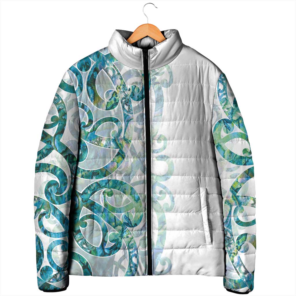 Paua Shell Maori Padded Jacket Koru Kowhaiwhai - Aussie Hoodie