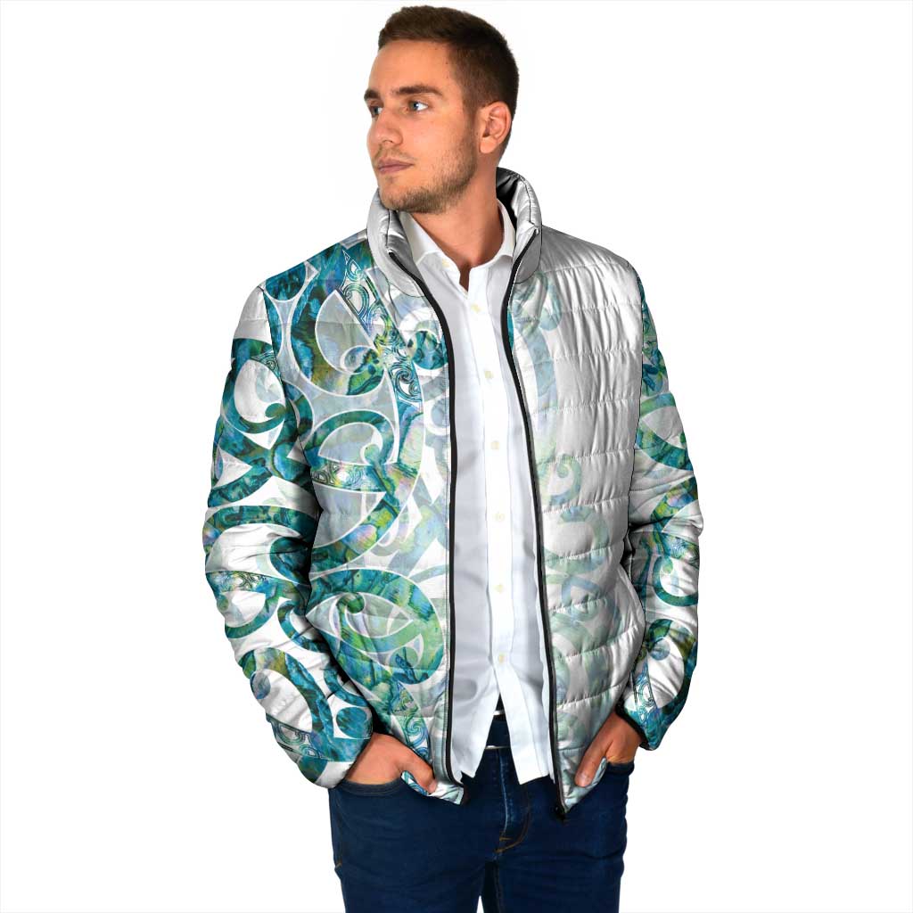 Paua Shell Maori Padded Jacket Koru Kowhaiwhai - Aussie Hoodie