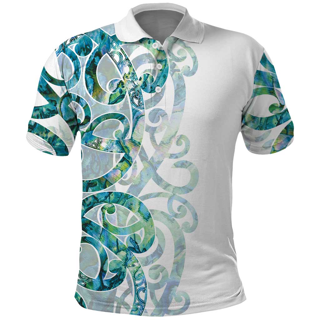 Paua Shell Maori Polo Shirt Koru Kowhaiwhai - Aussie Hoodie