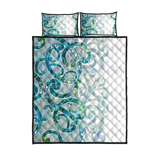 Paua Shell Maori Quilt Bed Set Koru Kowhaiwhai - Aussie Hoodie