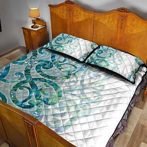 Paua Shell Maori Quilt Bed Set Koru Kowhaiwhai - Aussie Hoodie