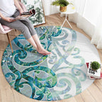 Paua Shell Maori Round Carpet Koru Kowhaiwhai - Aussie Hoodie