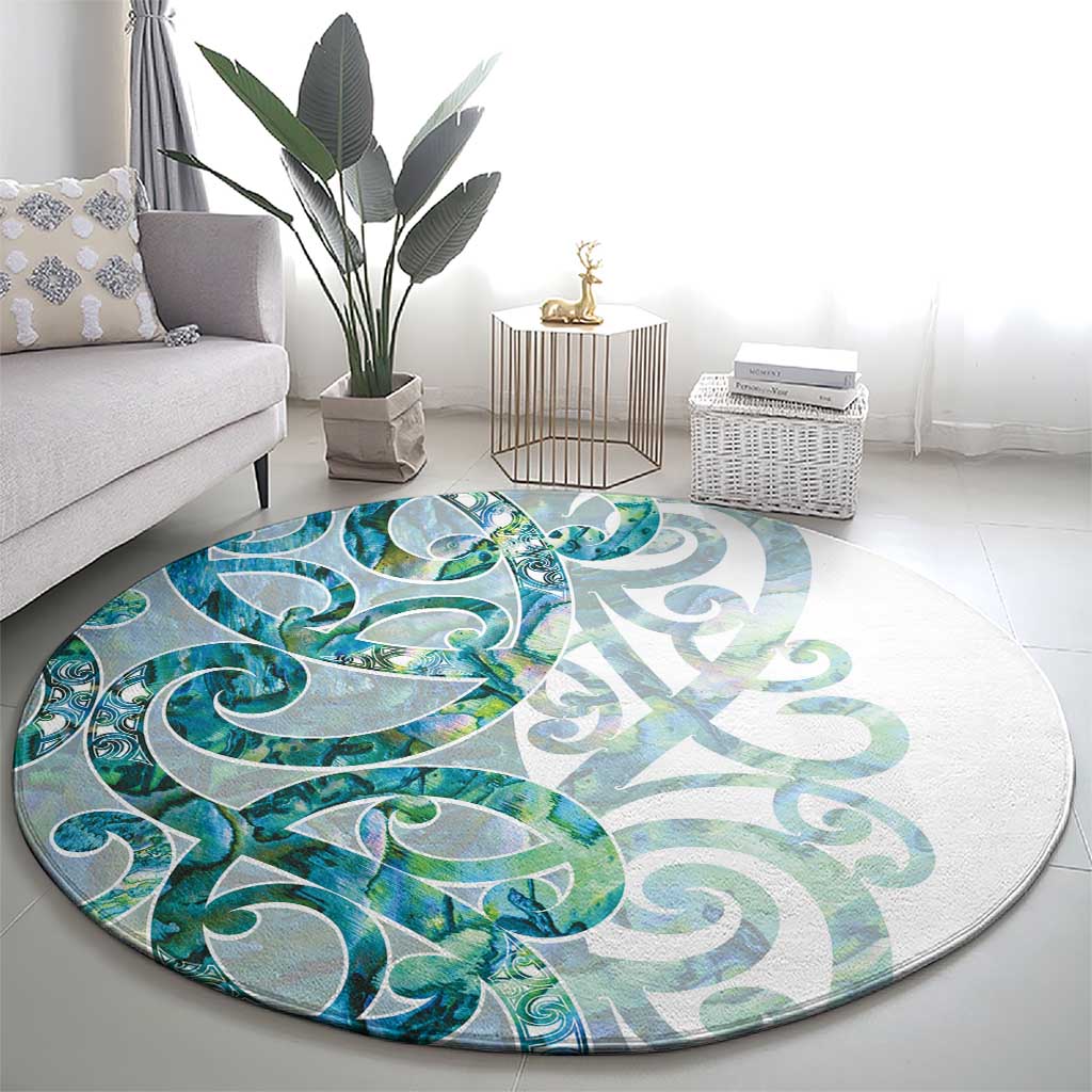 Paua Shell Maori Round Carpet Koru Kowhaiwhai - Aussie Hoodie
