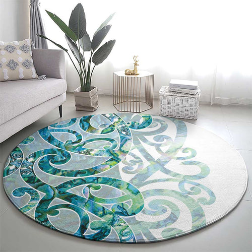 Paua Shell Maori Round Carpet Koru Kowhaiwhai - Aussie Hoodie