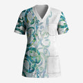Paua Shell Maori Scrub Top Koru Kowhaiwhai - Aussie Hoodie