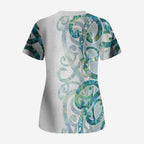 Paua Shell Maori Scrub Top Koru Kowhaiwhai - Aussie Hoodie