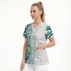 Paua Shell Maori Scrub Top Koru Kowhaiwhai - Aussie Hoodie