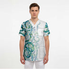Paua Shell Maori Scrub Top Koru Kowhaiwhai - Aussie Hoodie