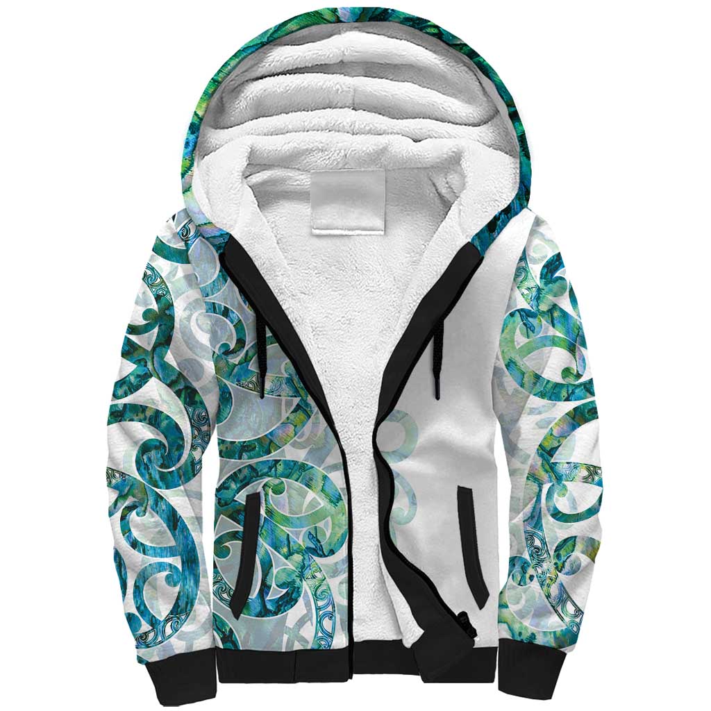 Paua Shell Maori Sherpa Hoodie Koru Kowhaiwhai - Aussie Hoodie