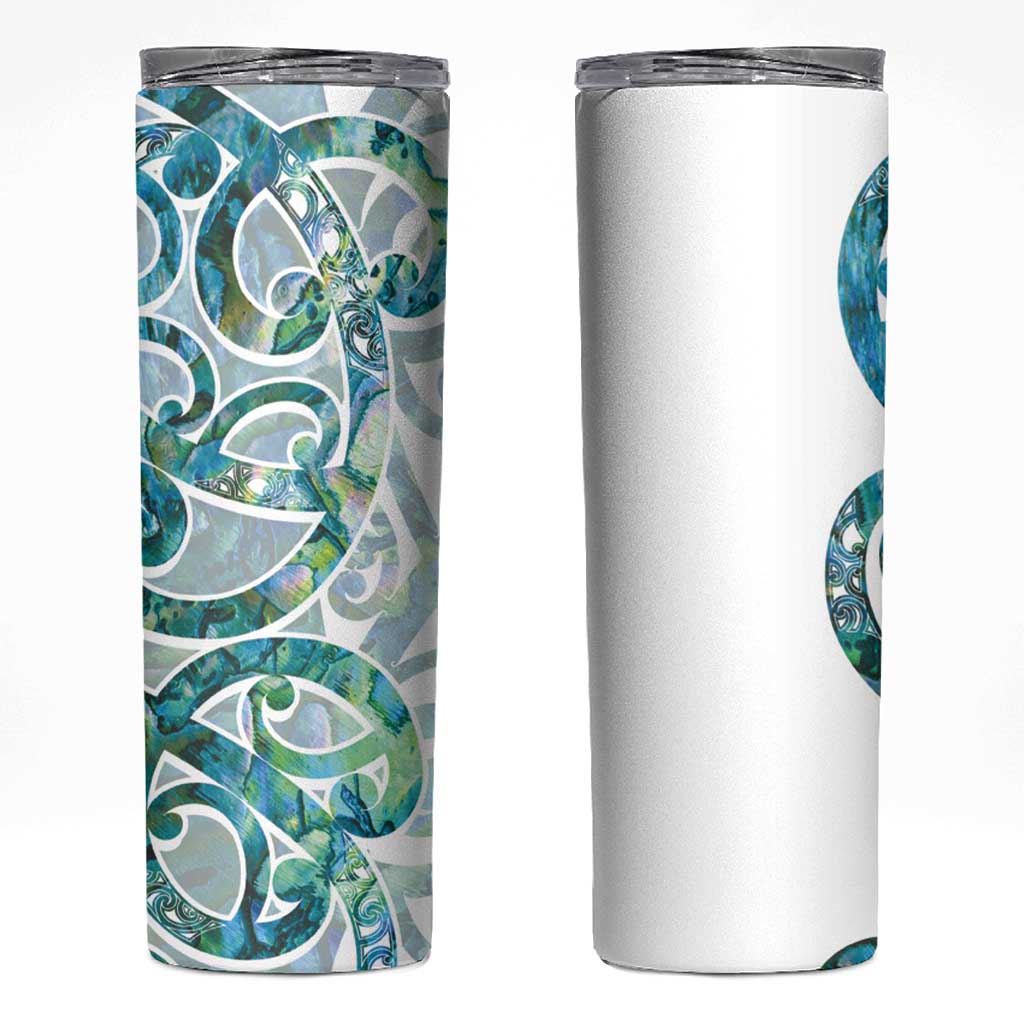 Paua Shell Maori Skinny Tumbler Koru Kowhaiwhai - Aussie Hoodie