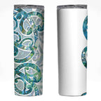 Paua Shell Maori Skinny Tumbler Koru Kowhaiwhai - Aussie Hoodie