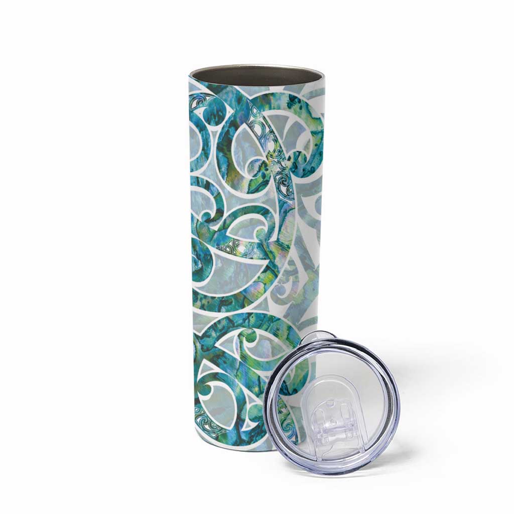 Paua Shell Maori Skinny Tumbler Koru Kowhaiwhai - Aussie Hoodie