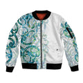 Paua Shell Maori Sleeve Zip Bomber Jacket Koru Kowhaiwhai - Aussie Hoodie