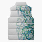 Paua Shell Maori Sleeveless Puffer Jacket Koru Kowhaiwhai - Aussie Hoodie