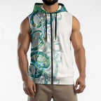 Paua Shell Maori Sleeveless Zip Hoodie Koru Kowhaiwhai - Aussie Hoodie