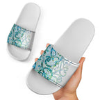 Paua Shell Maori Slide Sandals Koru Kowhaiwhai - Aussie Hoodie