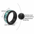 Paua Shell Maori Spinner Ring Koru Kowhaiwhai