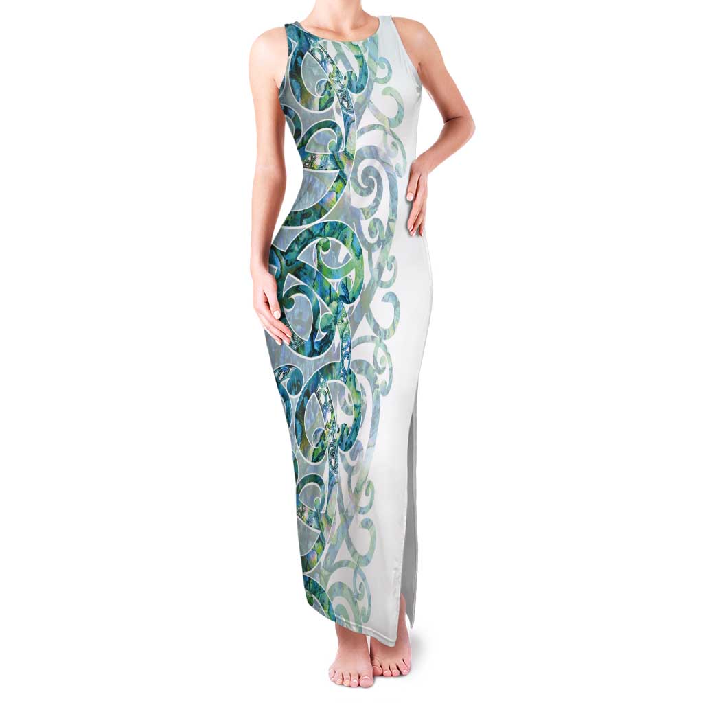 Paua Shell Maori Tank Maxi Dress Koru Kowhaiwhai - Aussie Hoodie