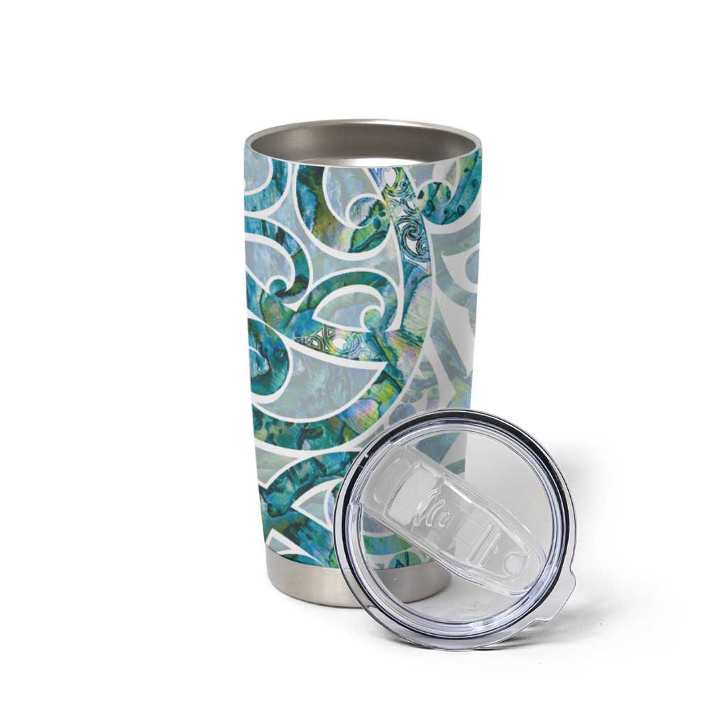 Paua Shell Maori Tumbler Cup Koru Kowhaiwhai - Aussie Hoodie