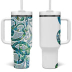 Paua Shell Maori Tumbler With Handle Koru Kowhaiwhai - Aussie Hoodie