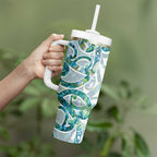 Paua Shell Maori Tumbler With Handle Koru Kowhaiwhai - Aussie Hoodie